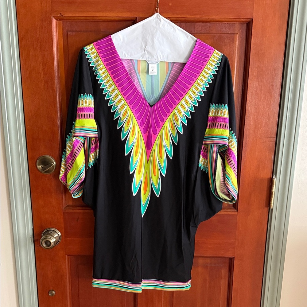 Trina Turk Black Coverup with Vibrant Accents